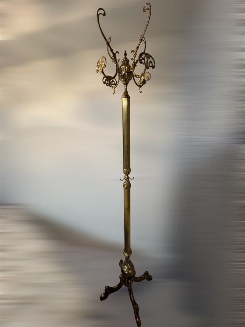 真鍮 ゴールド コートハンガー 西洋 イタリア ヨーロピアン家具 ポールハンガー