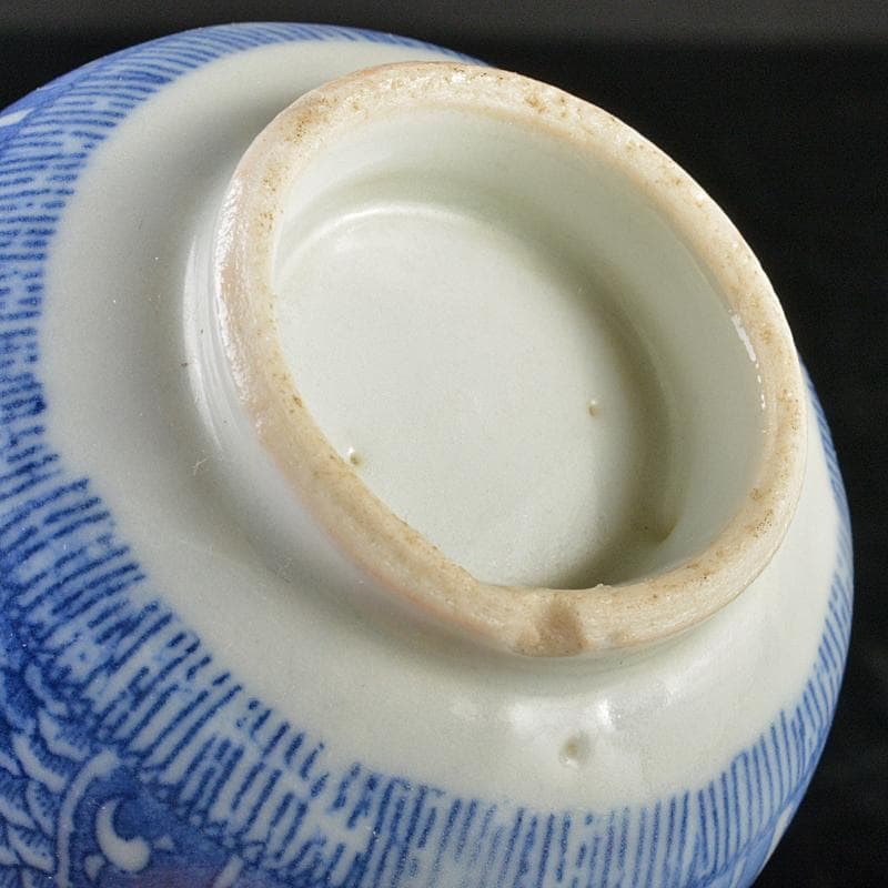 瀬戸焼　染付印判手　煎茶器　十二客　N　R7222B