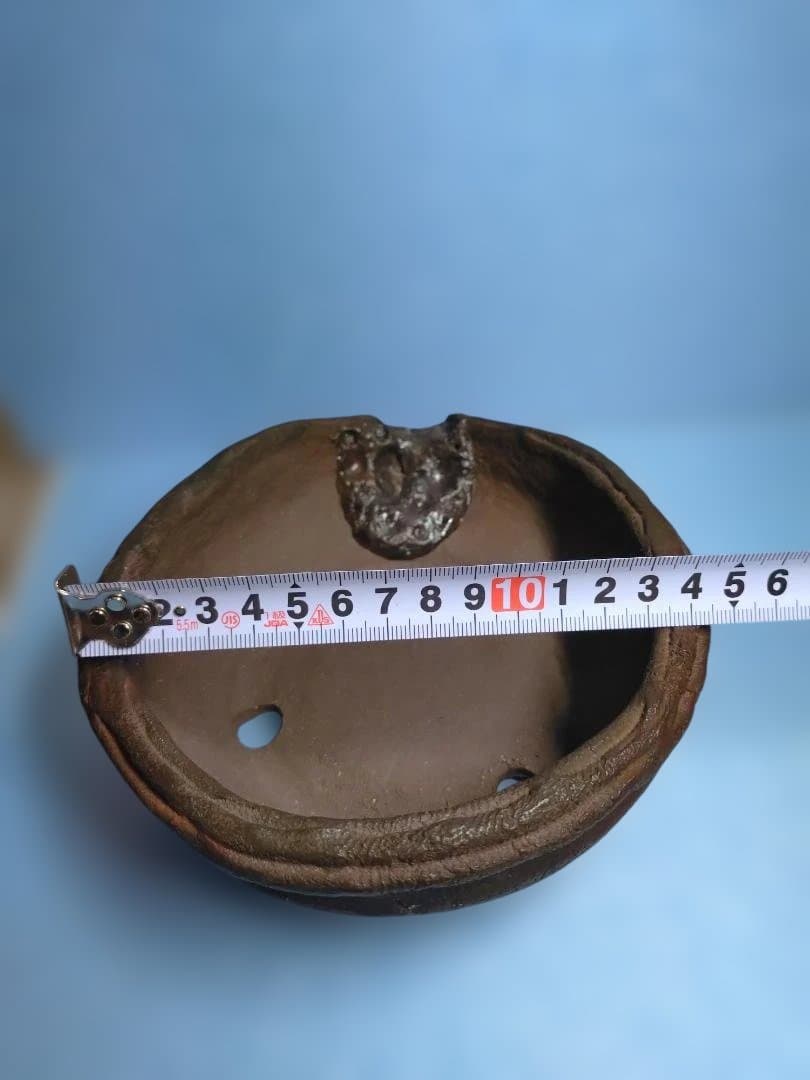 陶器製楕円形ソーサー、喜寿祝い特注品、盆栽鉢