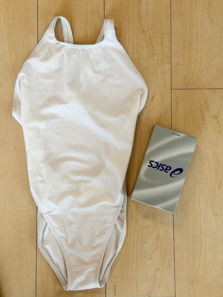 ル*イ様 asics アシックス ホワイト 競泳水着 Oサイズ ハイドロCD A