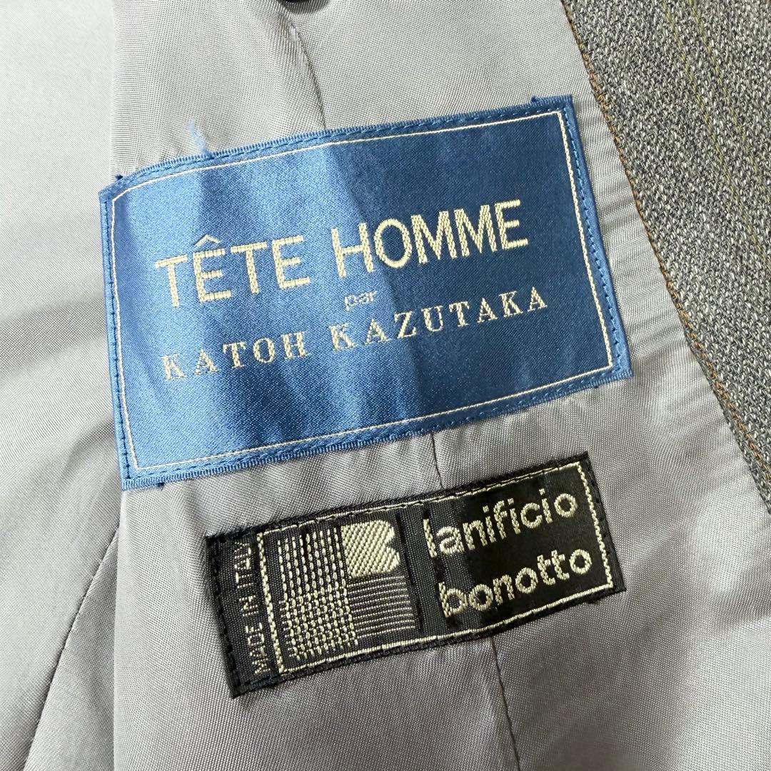 テットオム ダブルスーツ セットアップ 菅田将暉 灰 ストライプ　イタリア製