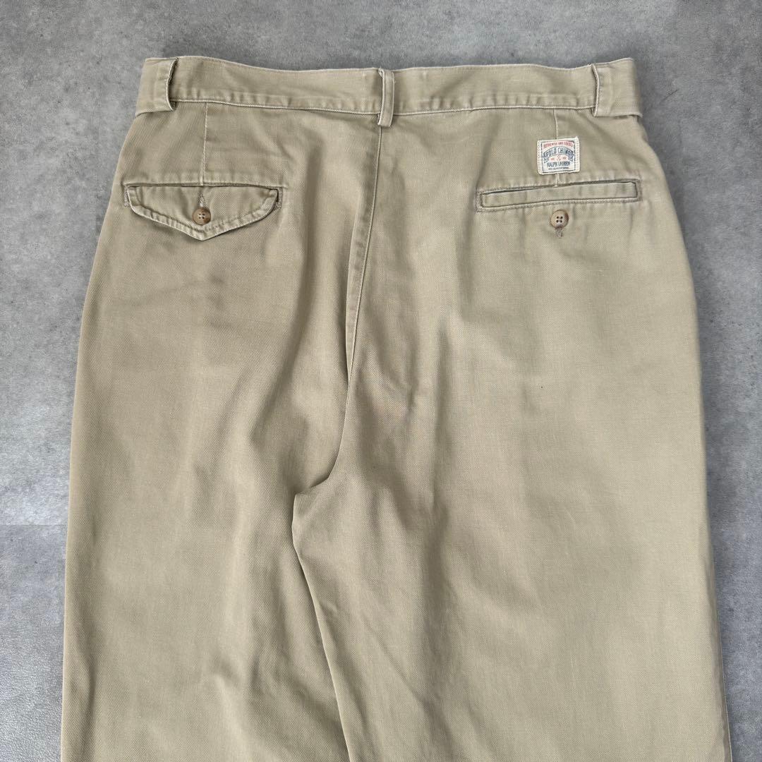 90s USA製 初期タグ ポロラルフローレン ポロチノ チノパン 34×30