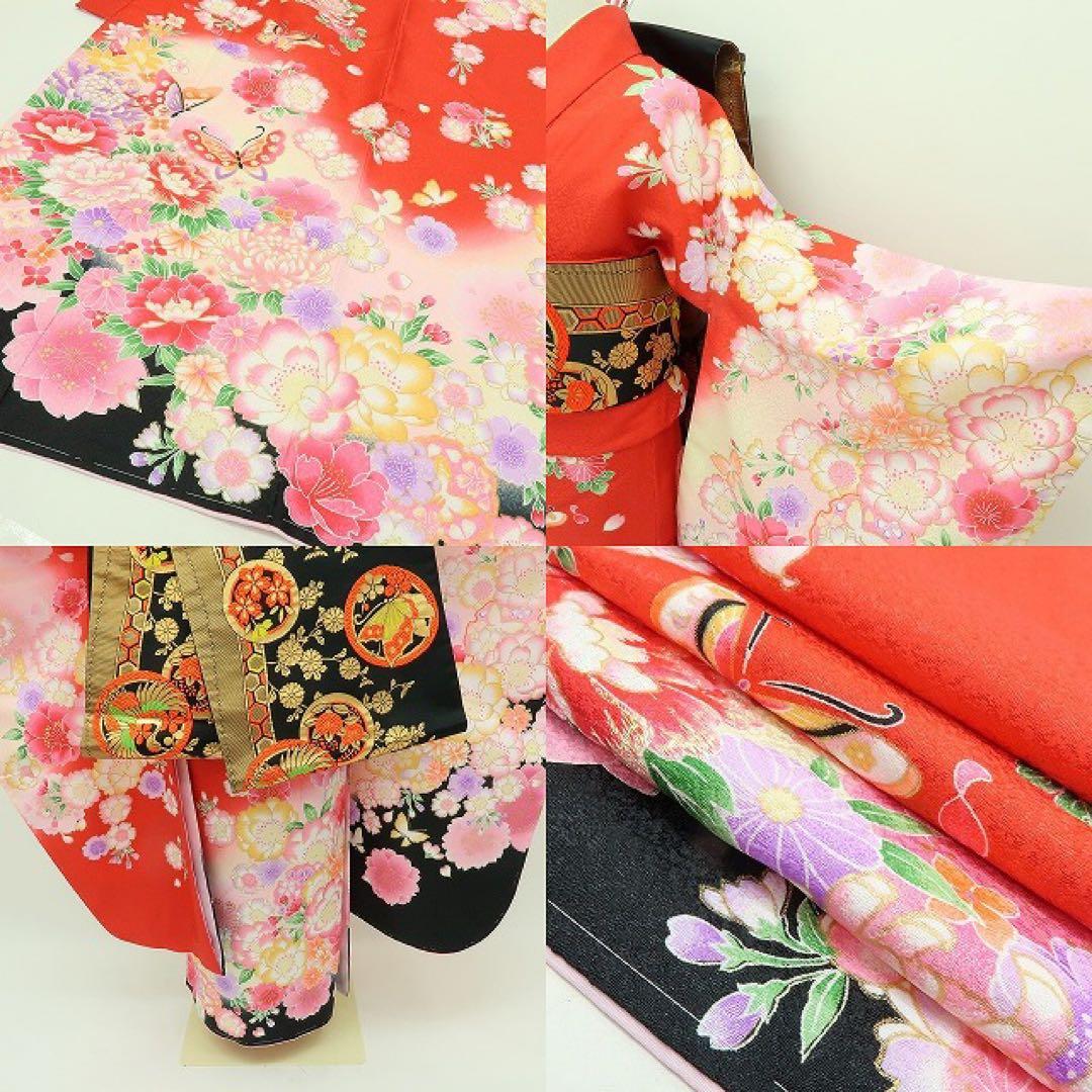 ¶:⊃✺新品 七五三 ７歳 四つ身着物・襦袢 ２点セット B10