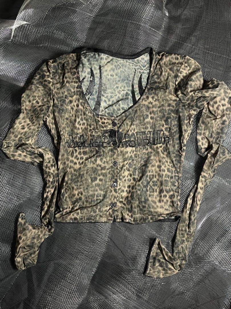 【604SERVICE】LEOPARD MESH CARDIGAN