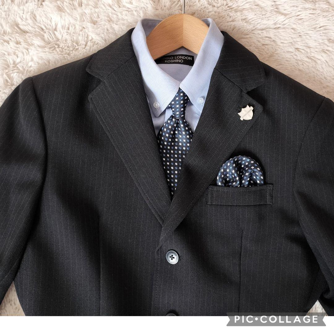 【極美品】ミチコロンドン 男の子フォーマルスーツ 150｜卒服 6点セット黒