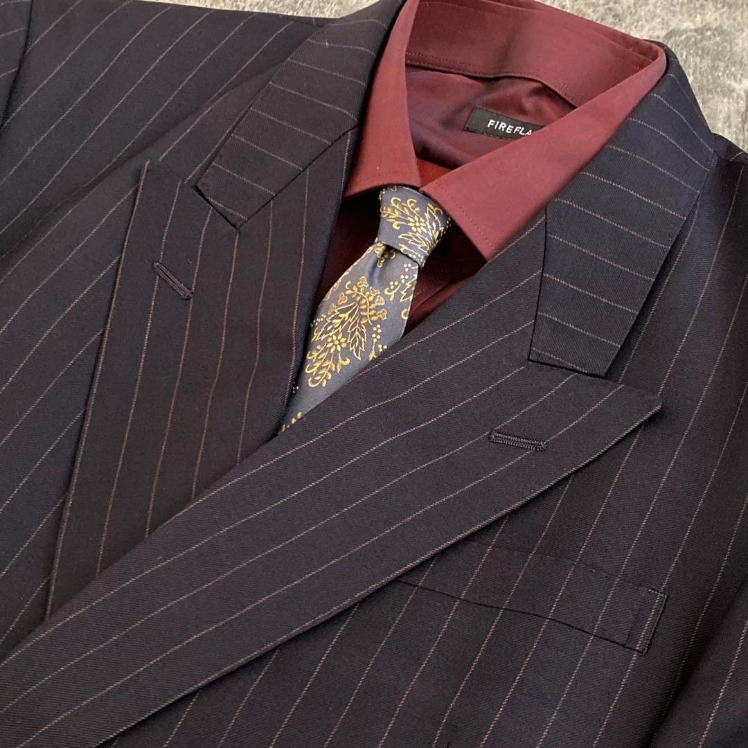 極美品 極上ウールダブルスーツ × Yves Saint Laurentネクタイ