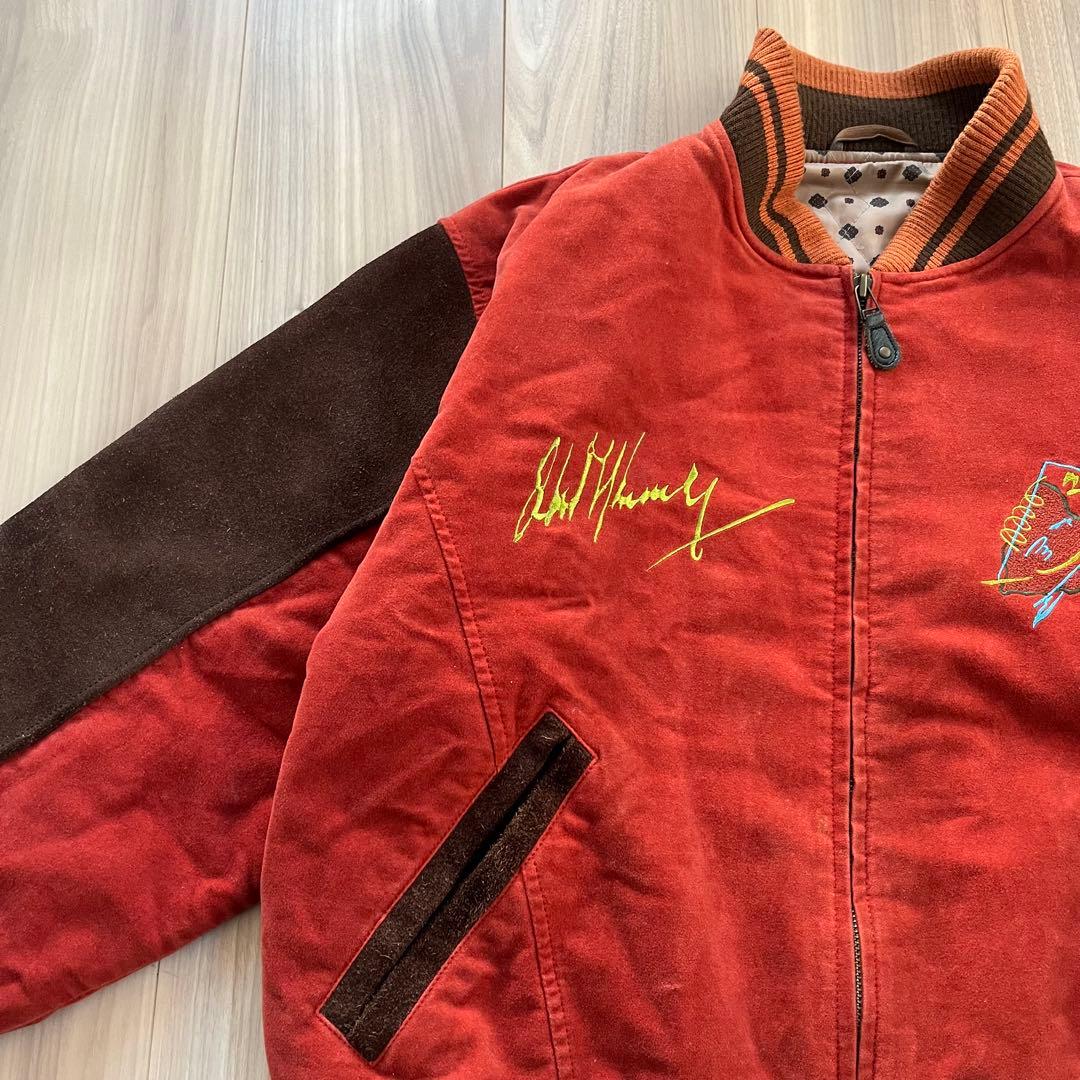 PASHU SHIN HOSOKAWA 80's ベロア 牛革スタジャン 短丈