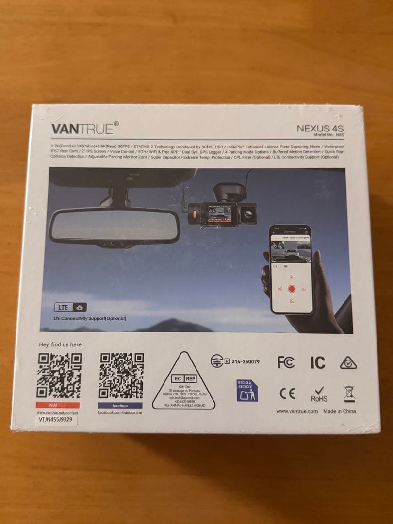 新品未使用 Vantrue Nexus 4S 前後3カメラ STARVIS 2