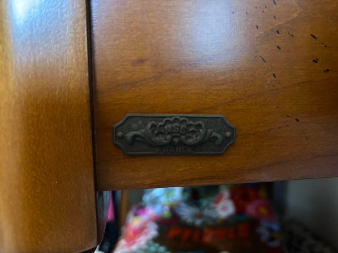 【波風ミナト】フランス製 木製デスク 引き出し付き