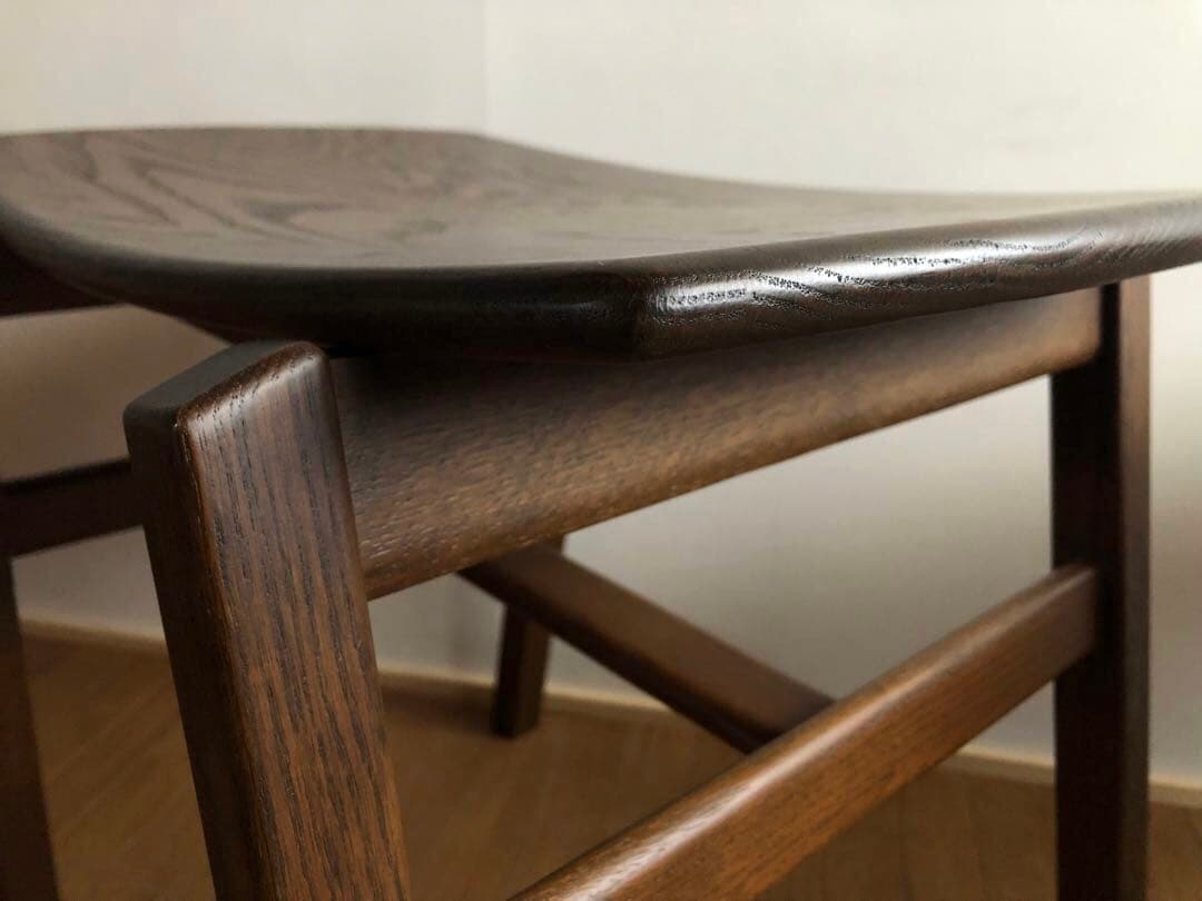 オーク無垢材 スタッキングスツール 2脚セット 曲げ木 民藝 クラフト家具