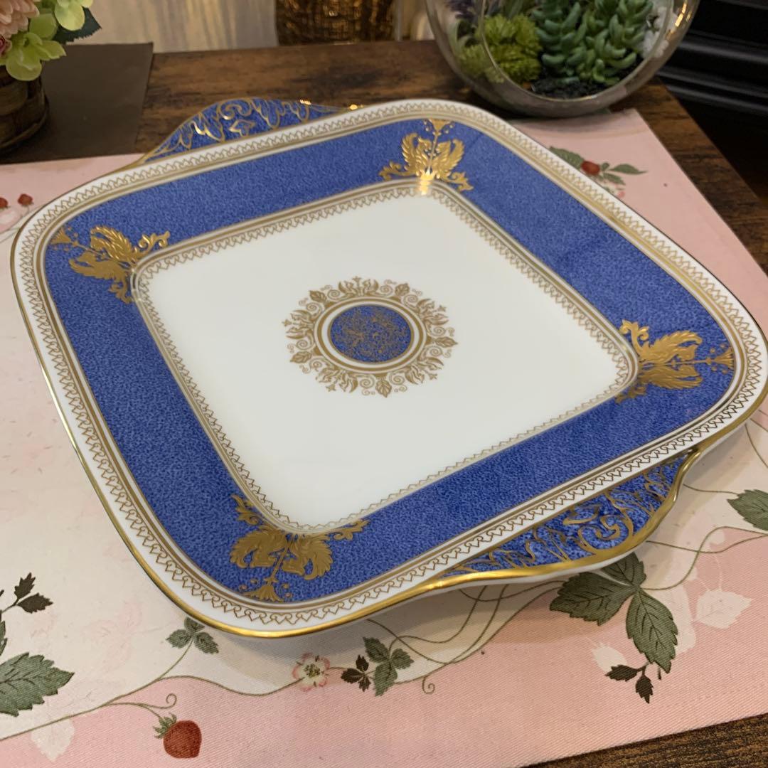 ウェッジウッド コロンビア　パウダー　ブルー　bbプレート　スクエアプレート