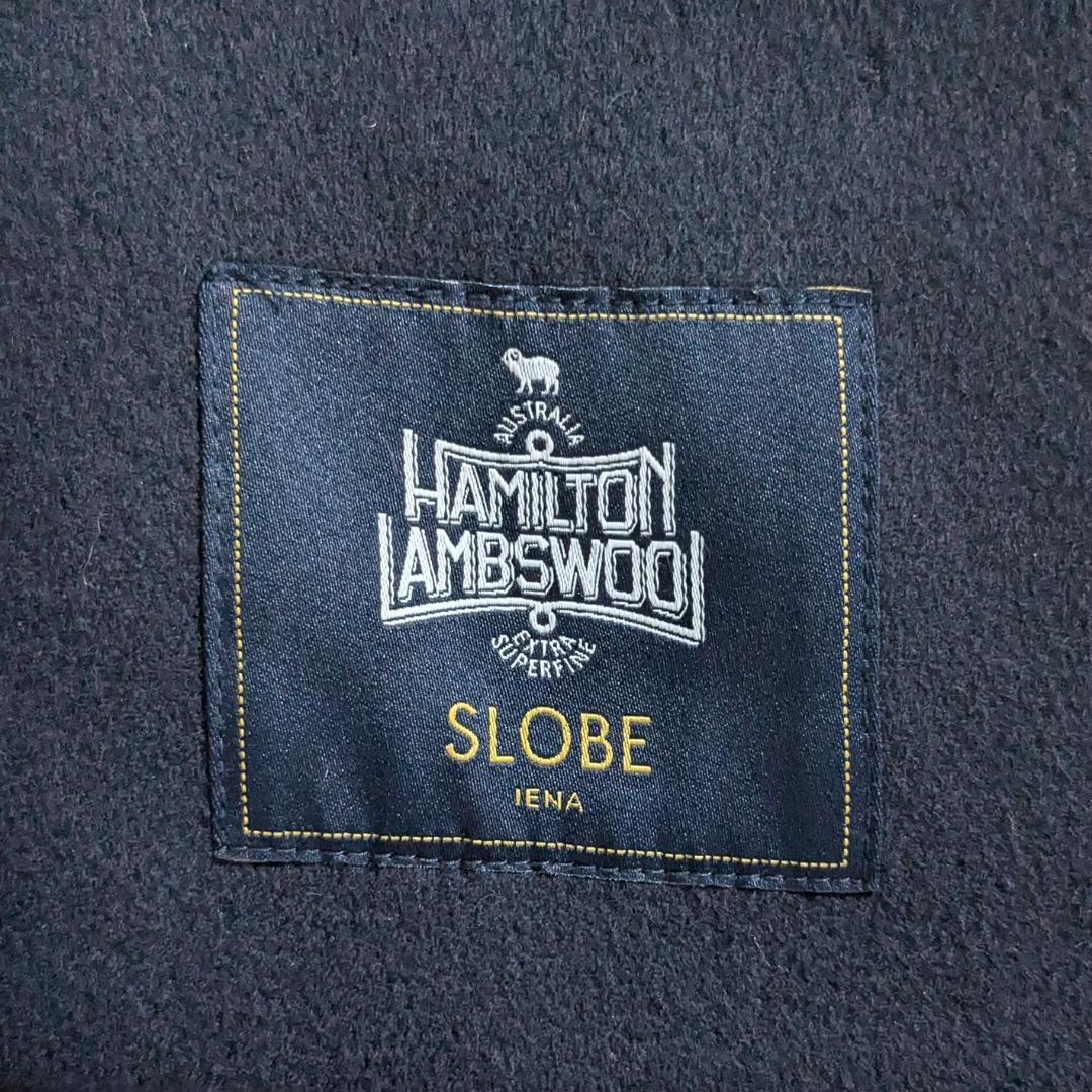 HAMILTONダブルフェイスウールショートコクーンコート ネイビー