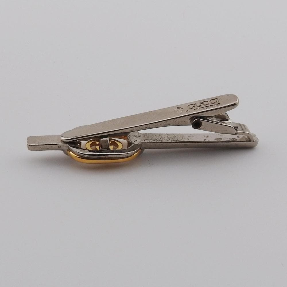 グッチ カフス　ネクタイピン Gロゴ メッキ シルバー/ゴールド ヴィンテージ