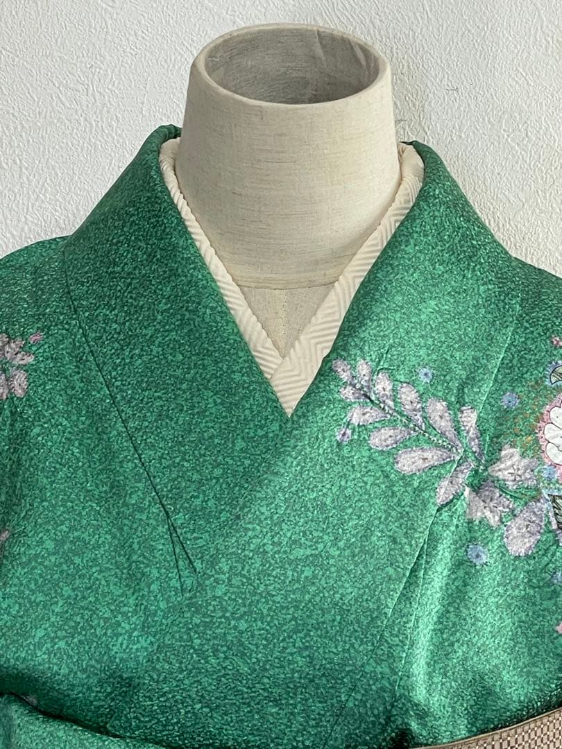 袷　訪問着　辻ヶ花/叩染　正絹　身丈163