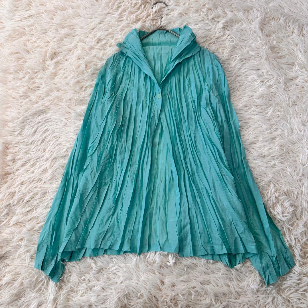 極美品　PLEATSPLEASEブラウス 羽織 カーディガン　長袖シャツ L相当