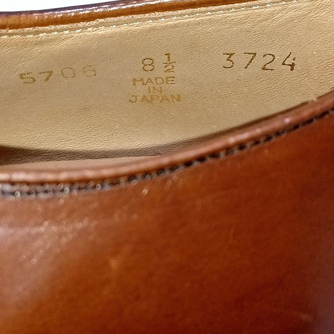 未使用に近い★JOHNSTON&MURPHY　外羽根　プレーントゥ　ブラウン