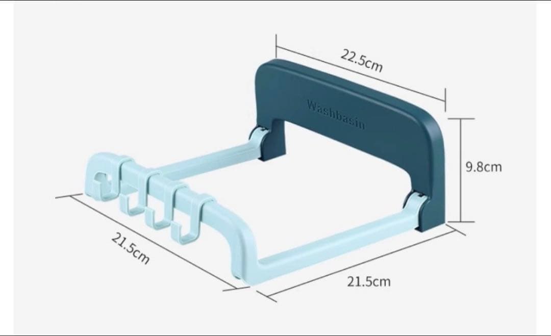 バスラック フック付　洗面器ホルダー　タオルホルダー　壁掛け 強力粘着 収納
