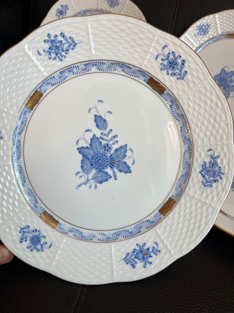 ヘレンド アポニーブルー 皿5枚 23cmセット