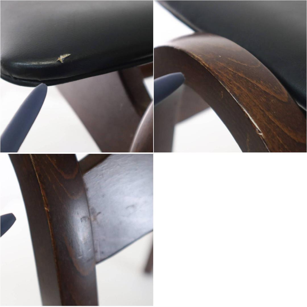 秋田木工 IDC大塚 No.202 剣持勇 スタッキングスツール 黒 PVC⑧