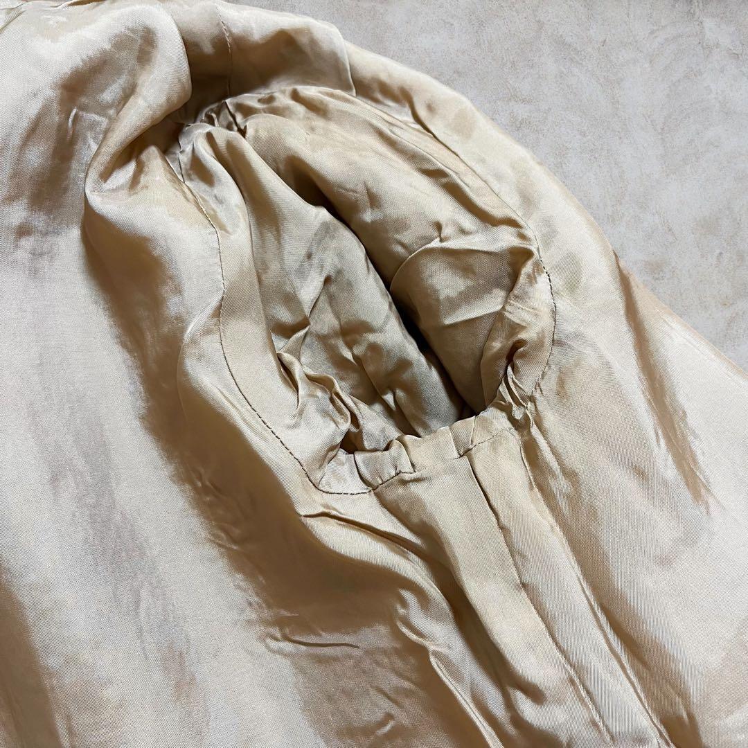 エムズグレイシー ノーカラーコート リボン ベージュ ウール モヘヤ 40