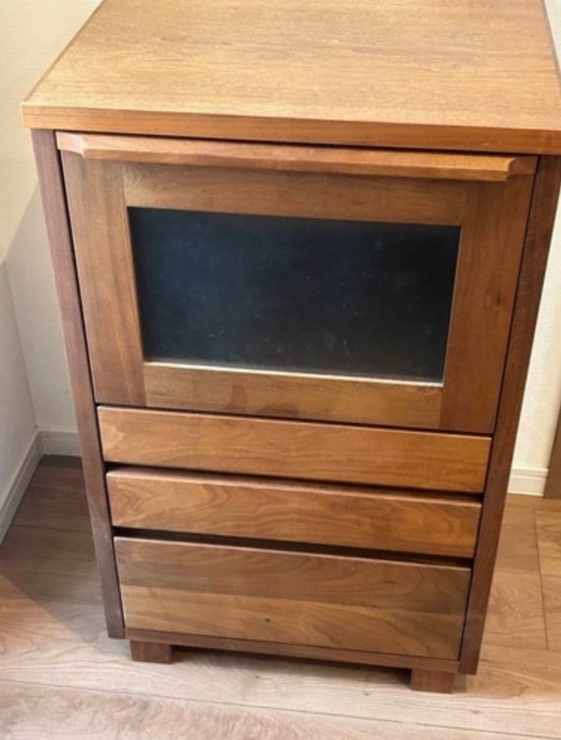 木製キャビネット 3段引き出し付き