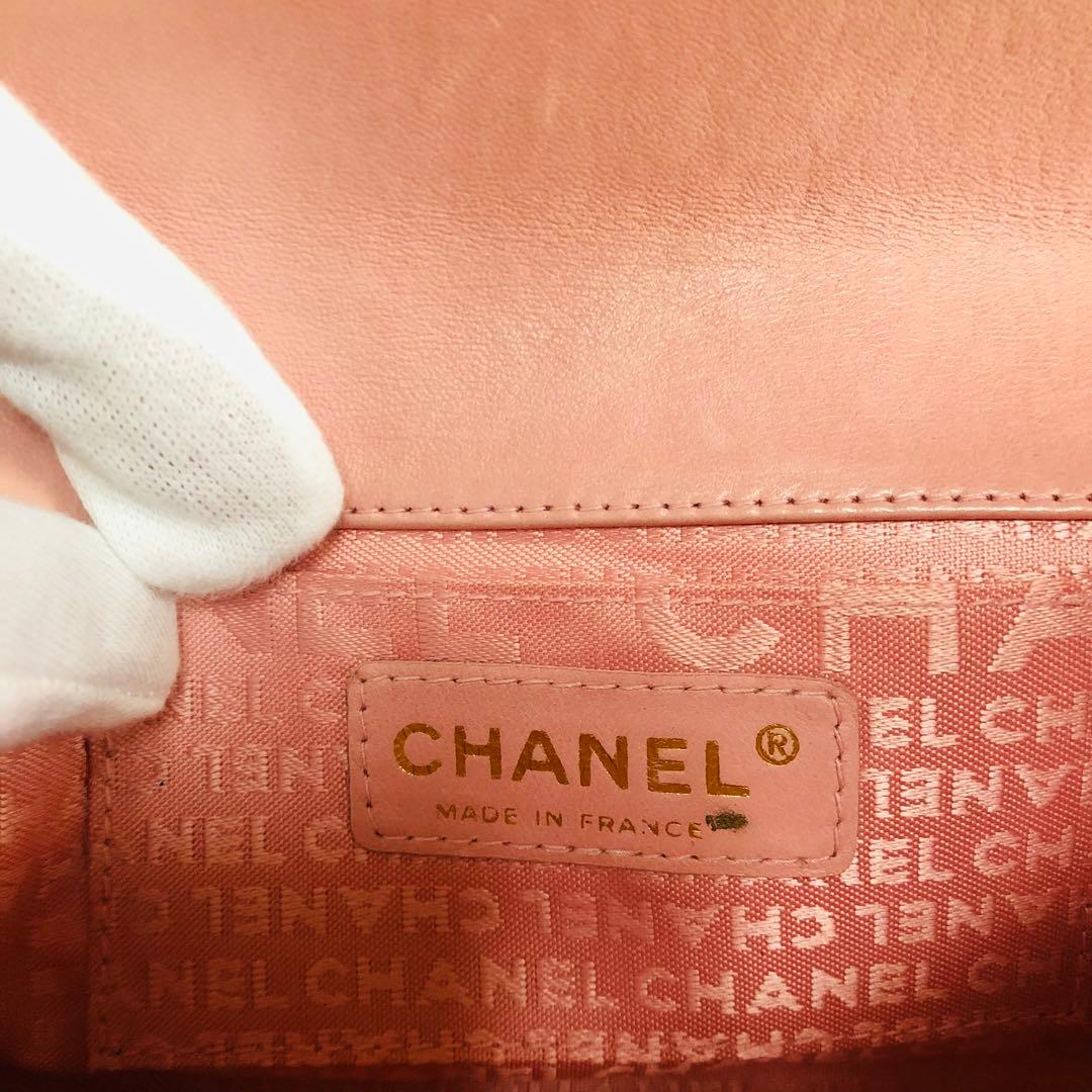 CHANEL シャネル チェーンショルダーバッグ ラムスキン カメリア