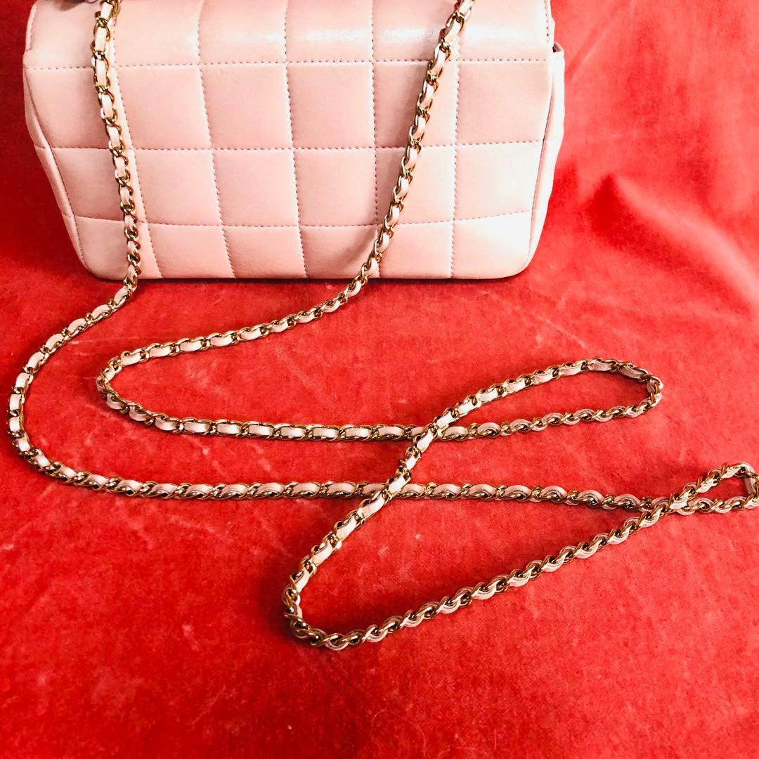 CHANEL シャネル チェーンショルダーバッグ ラムスキン カメリア