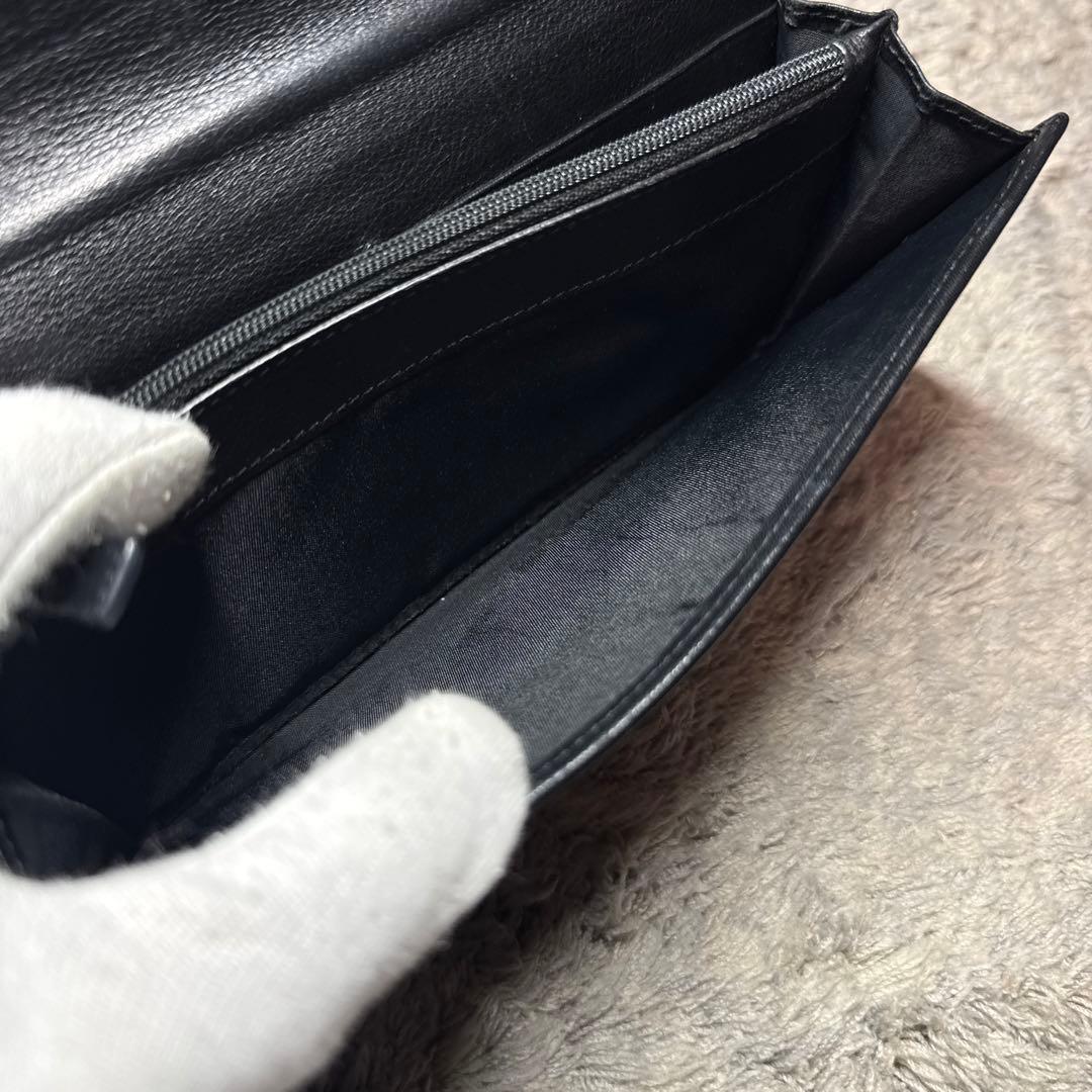 Christian Dior ディオール 長財布 総柄 レザー ブラック