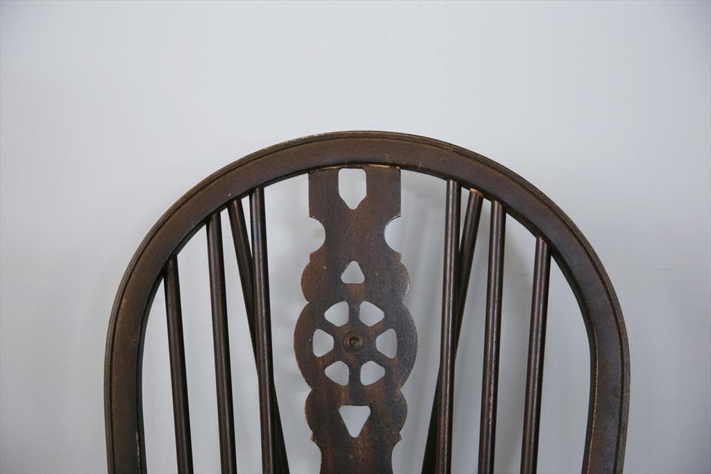 英国アンティーク木製ホイールバックチェア/ダイニングイス/椅子(89-110-2