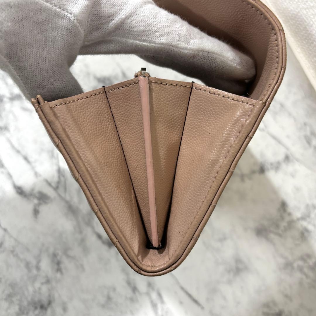 サンローラン 長財布 キルティング フラップ カサンドラ レザー ピンク