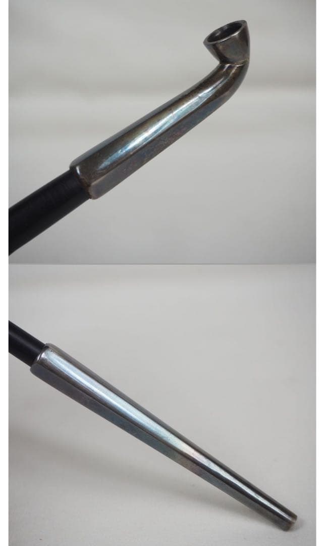 送料無料　上品　喫煙具　純銀製煙管　瑪瑙緒締玉　象嵌金具
