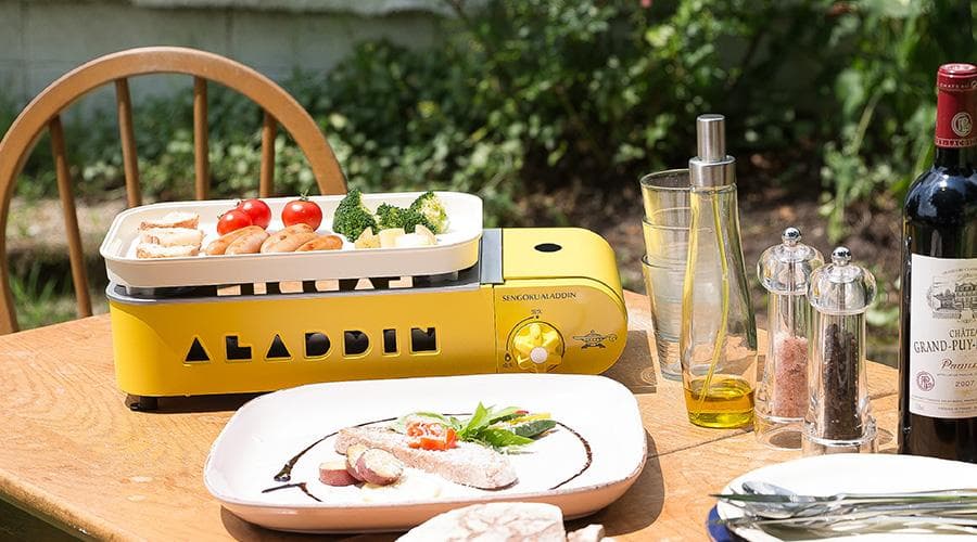 新品 アラジン SAG-RS21B ポータブル ガス ホットプレート 黄 ③