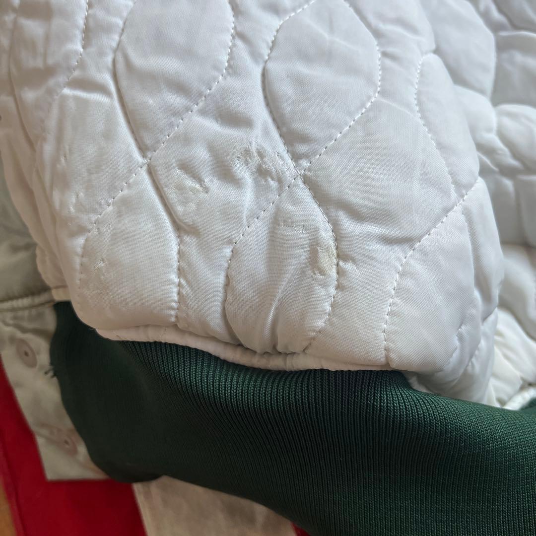 80s FELCO アスレチックス ナイロンスタジャン L シルバー アメリカ製