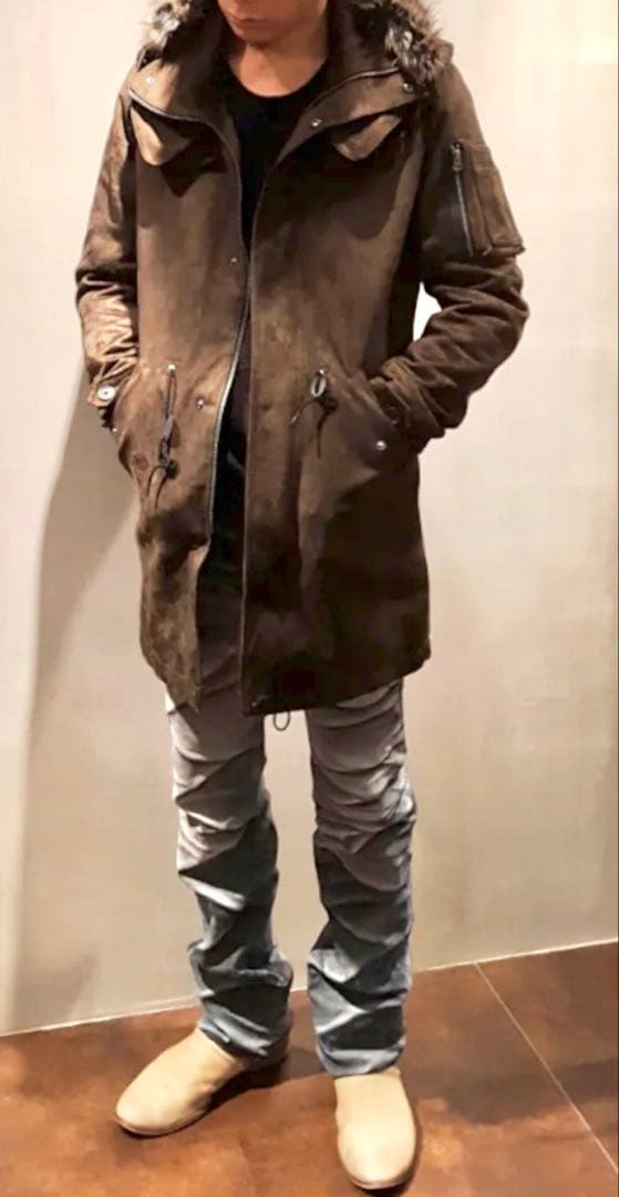 TORNADO MART｜スウェードヘアラインモッズコートy2kシェラックLGB