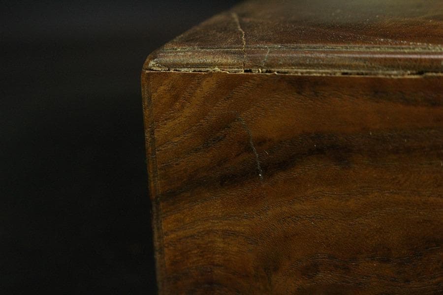 遠州流 桑 七宝透かし 黒柿 茶箱 美品 綺麗寂 時代仕服付(K-A344)