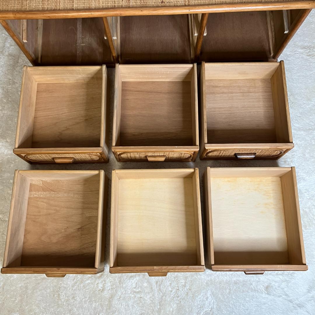 【アンティーク】レトロ 籐 ラタン サイドボード チェスト横幅120cm 古民家