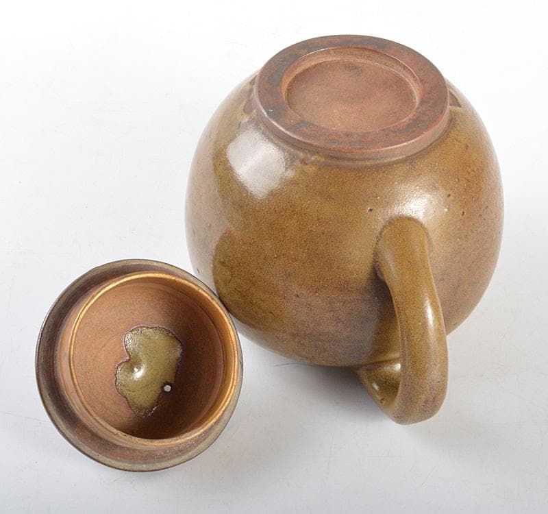 中国　 茶葉末釉　急須　茶壷　 金継ぎ直し　M　R4778