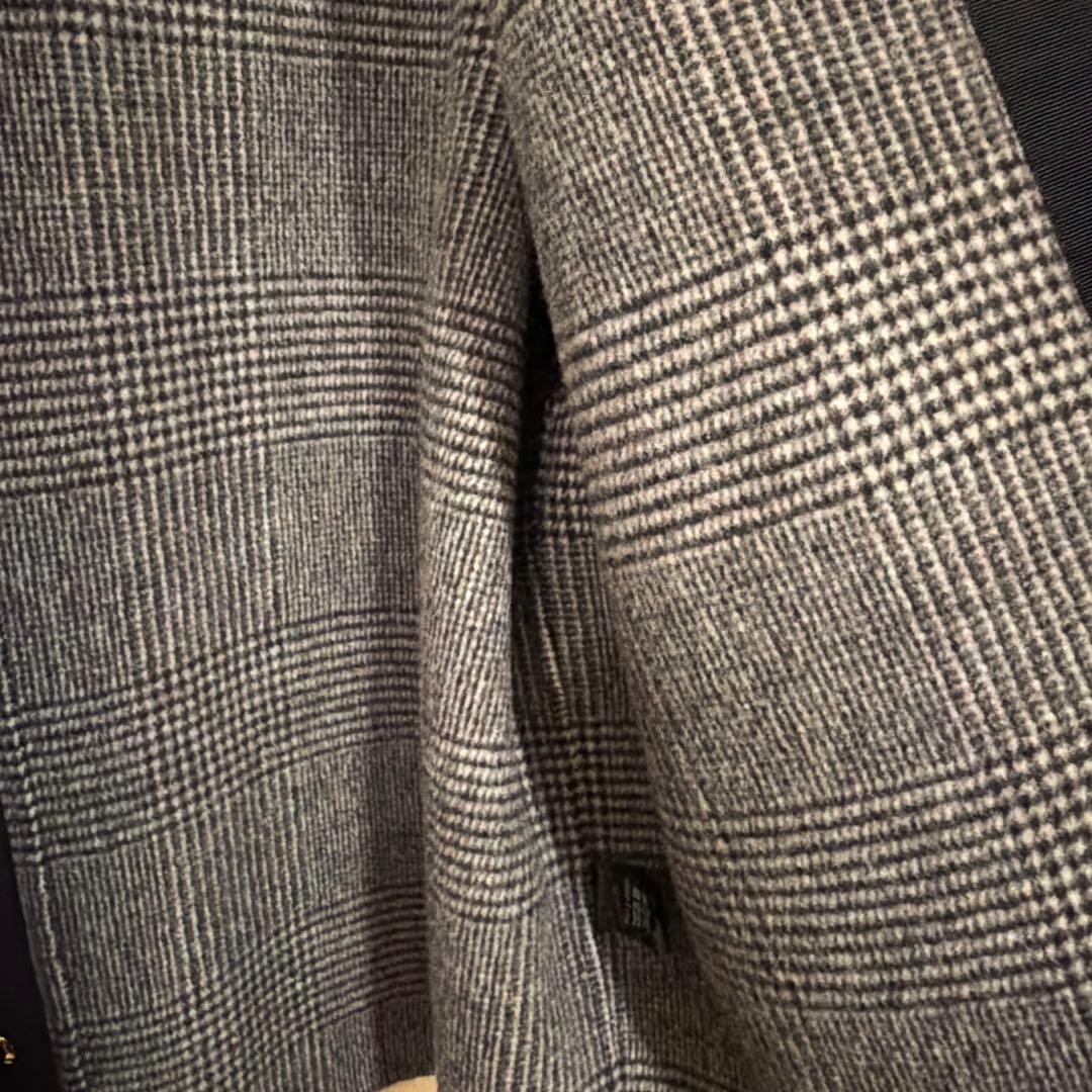 裏地チェック 今季 Drawer ビーバーケヌキノーカラージャケット コート36