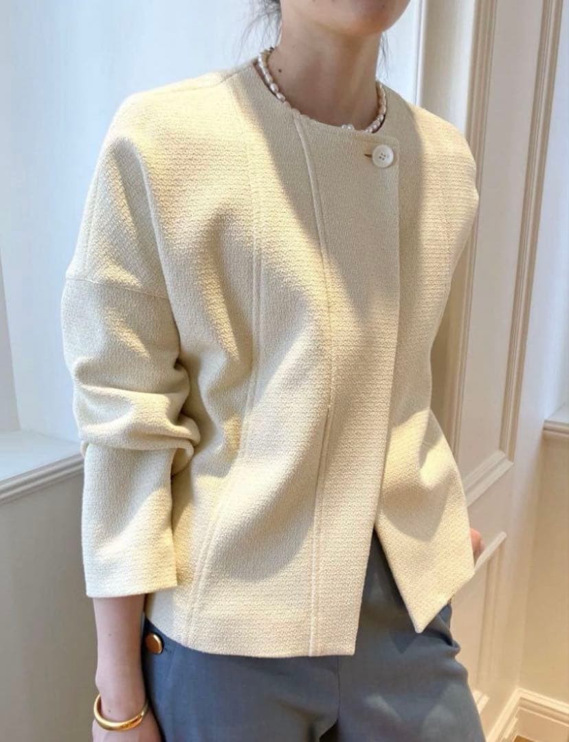 新品【アルアバイル】 ブッチャーツイードショートジャケット★黒ブラック★サイズ1