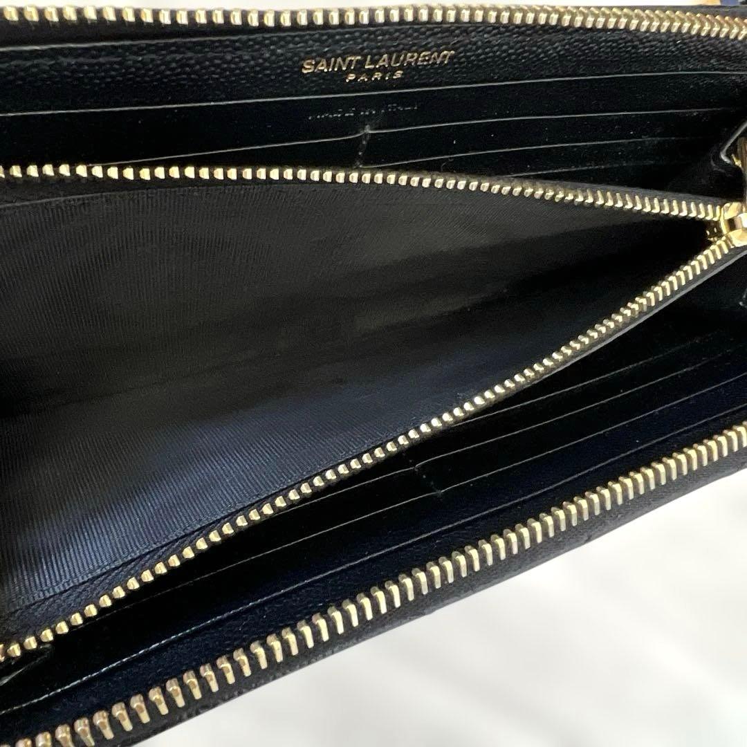 極美品 YSL イブサンローラン ブラック キルティング 長財布