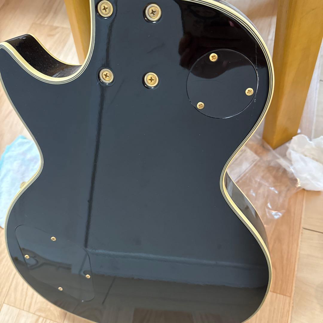 エレキギター レスポールタイプ ブラック ゴールドパーツ