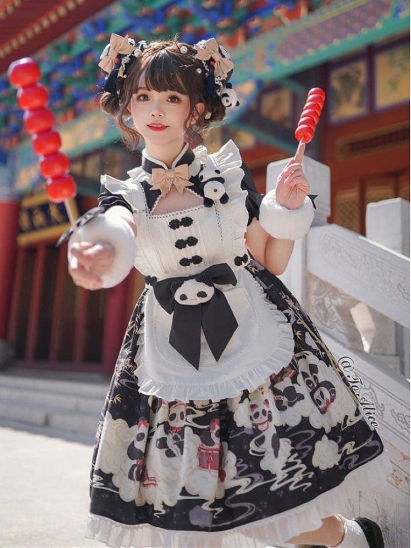 ToAlice お祝いパンダ胸あきチャイナワンピース