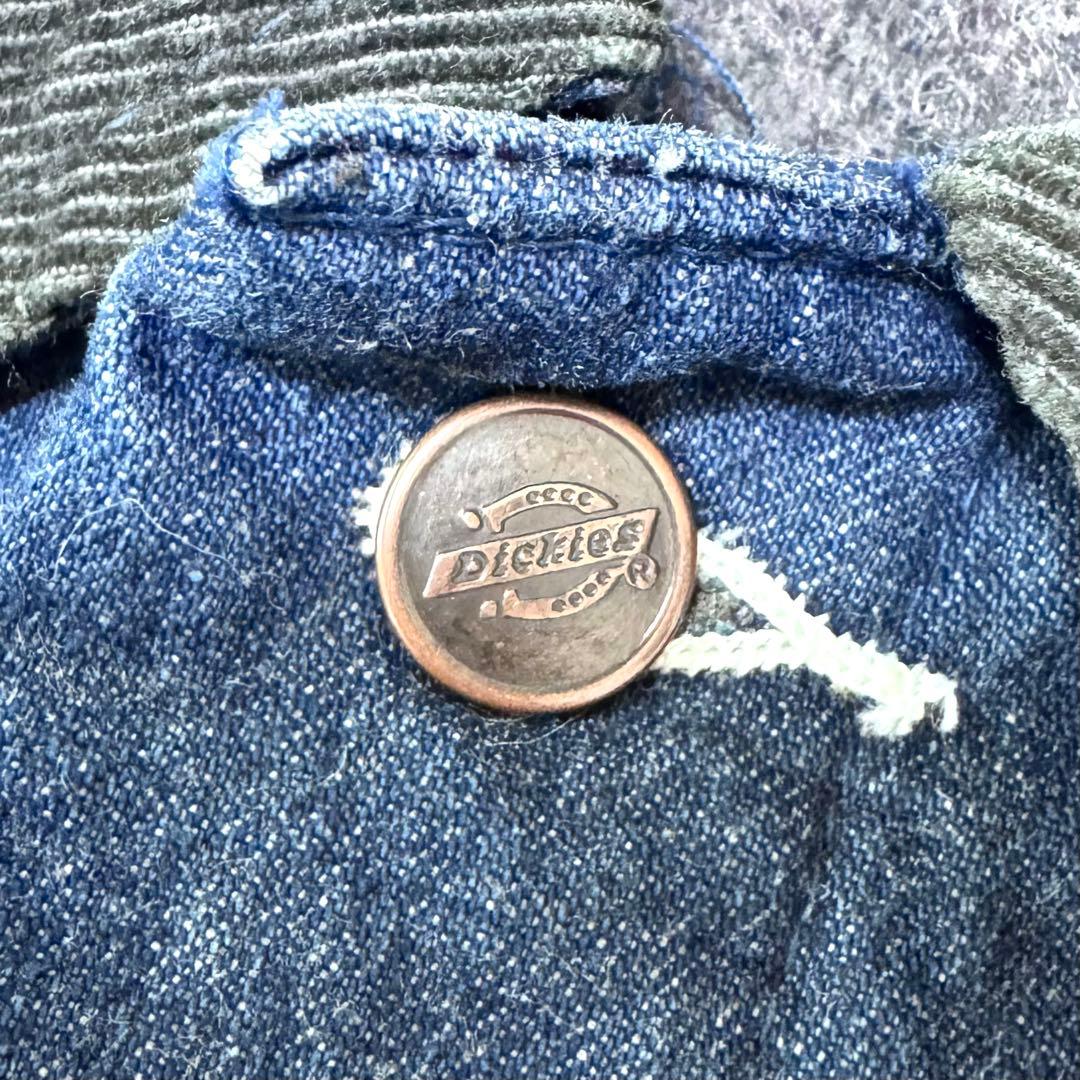 【まさ様激レア 80s】Dickies デニム カバーオール 白タグ 濃紺 XL