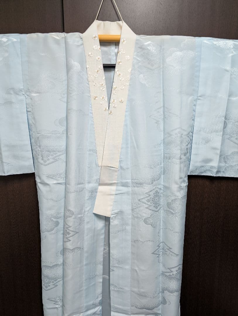 最終値下げ（新品未着用正絹 辻が花付下げ訪問着＆洗える長襦袢　濃納戸色　翠山工房