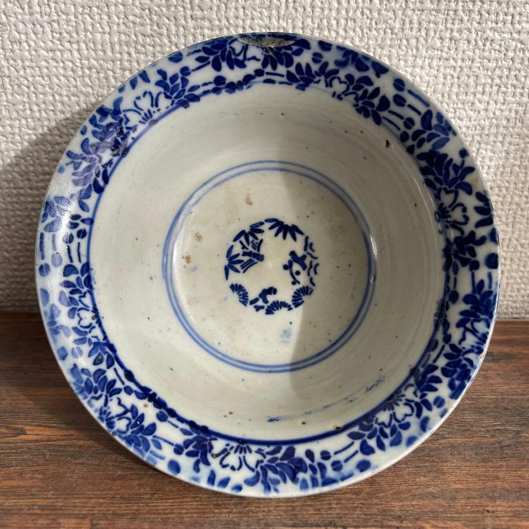 江戸後期〜明治初期 古伊万里 染付鉢 5枚揃い 深鉢 時代物 骨董 アンティーク
