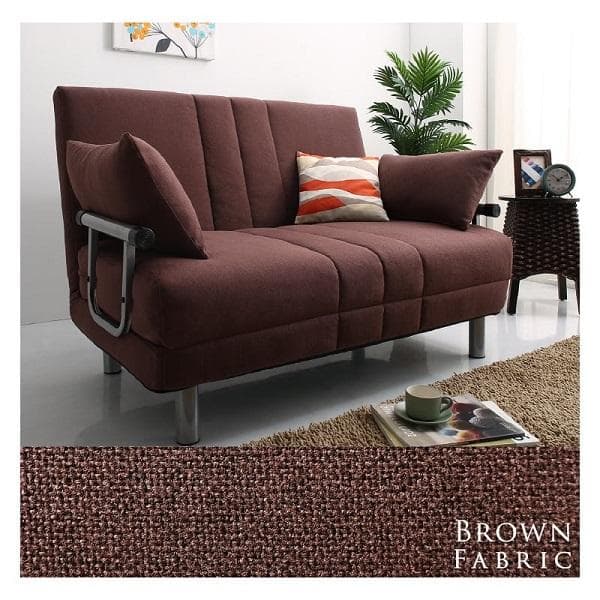 120cm幅◆3WAY ハイバック ソファベッド モダンデザイン セミダブル黒②