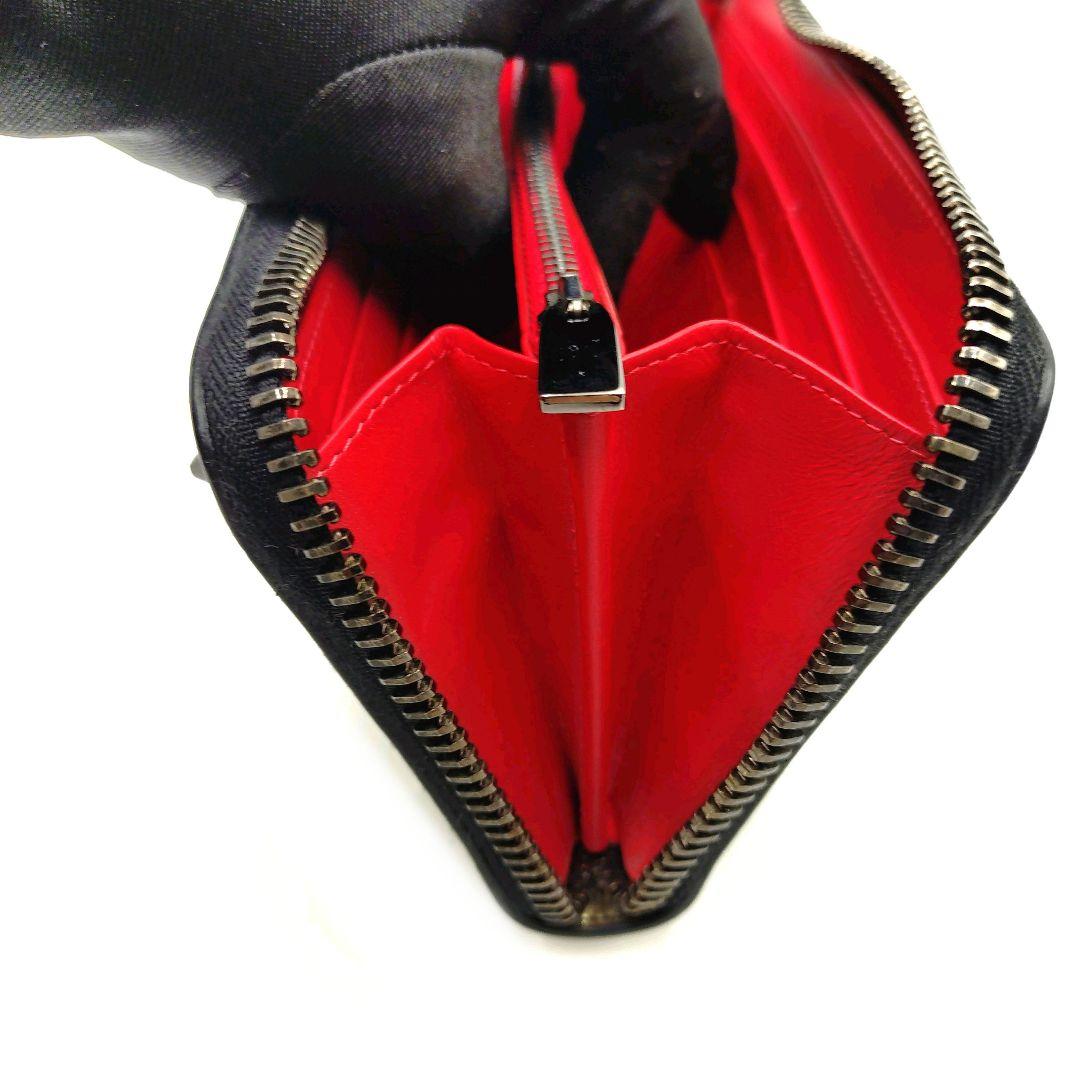 【良品】クリスチャンルブタン 長財布 スタッズ ラウンドファスナー