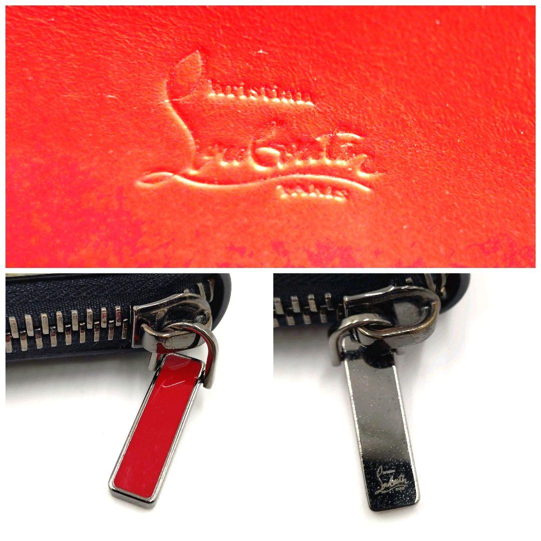 【良品】クリスチャンルブタン 長財布 スタッズ ラウンドファスナー