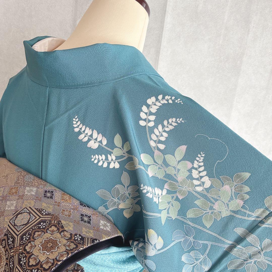 訪問着　フルセット　着物　正絹　トールサイズ　加賀友禅　高砂縮緬　しつけ付きG6