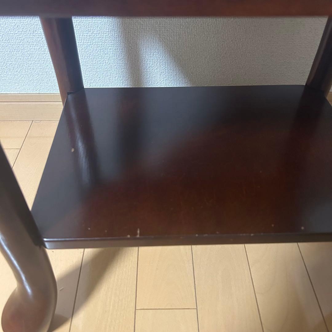 イトーヨーカ堂 ビンテージ アンティーク家具 木製サイドテーブル ブラウン 猫足